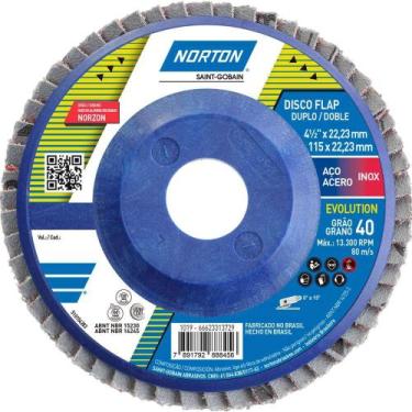 Imagem de Flap-disc, Disco de Desbaste/acabamento, 4.1/2" - 115 mm, Grão 40, R-8