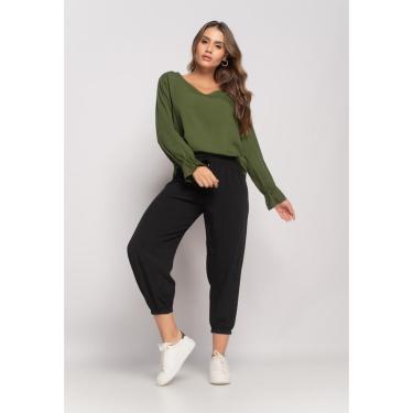 Imagem de Blusa Gola V Manga Babado Viscolinho Salvatore-Feminino