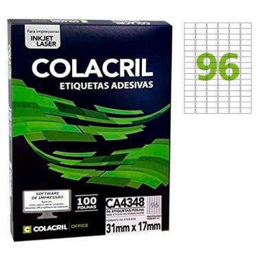 Imagem de Etiqueta Adesiva Colacril A4 CA4348 31x17mm C/9600