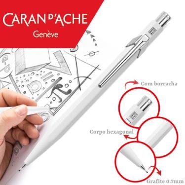 Imagem de Lapiseira Office 0.7mm Caran D'Ache Cromada Branca 844