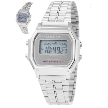 Imagem de Relógio Cosmos Feminino Ref: Os48854d Digital Vintage Prateado