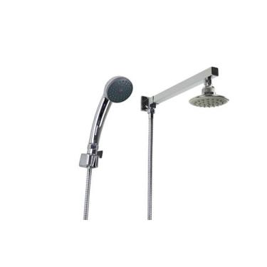 Imagem de Ducha Chuveiro ABS 10 cm com Chuveirinho Curvo em ABS com Trava - amg 