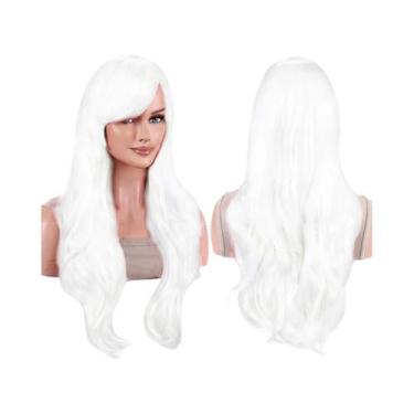 Imagem de Peruca Sintética Colorida De 70cm Com Ondas E Franja Para Mulheres, Fa