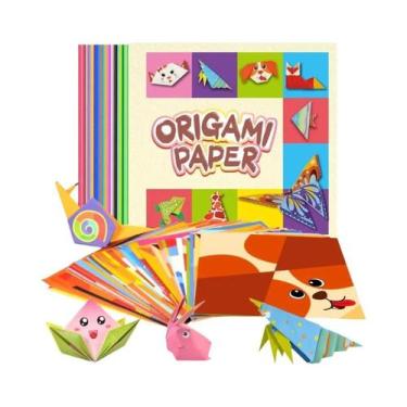 Imagem de Conjunto De Papel Para Origami Com 54 Folhas Dupla Face Para Projetos 