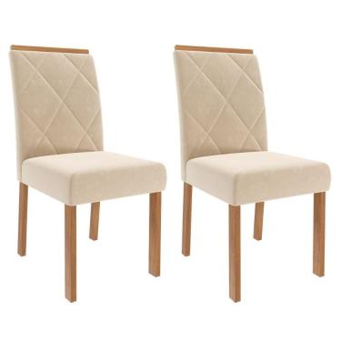 Imagem de Kit 2 Cadeiras Estofadas Madeira Tauari 20223 Suede MOLCI