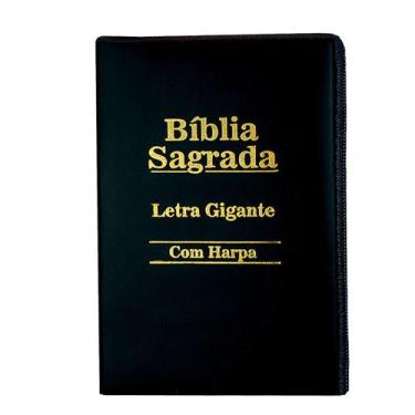 Imagem de Bíblia Sagrada Letra Gigante - Ziper - Preta - C/ Harpa Cristã - NoBra