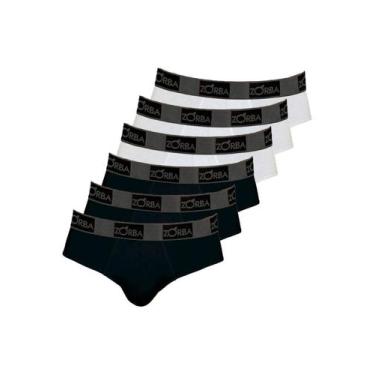 Imagem de Kit com 6 Cuecas Slip Zorba 716 Colorido, Branco, G