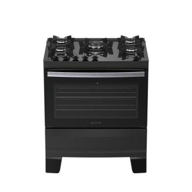 Imagem de Fogão 5 bocas Atlas Agile Up Glass Automático Mesa de vidro, PRETO
