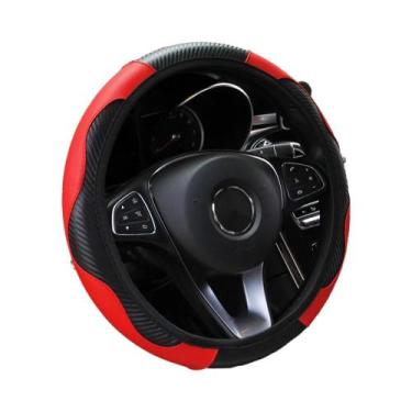 Imagem de Capa De Volante De Carro Em Couro De Fibra De Carbono PU De 14.5-15 Po