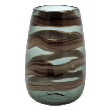 Imagem de VASO DECORATIVO ENFEITE PLANTA VIDRO 27x17x17cm MARROM