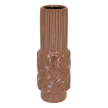 Imagem de VASO DECORATIVO ENFEITE PLANTA CERÂMICA 30x10x10cm BEGE