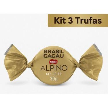 Imagem de Kit 3 Trufas Chocolate Alpino Nestlé Brasil Cacau