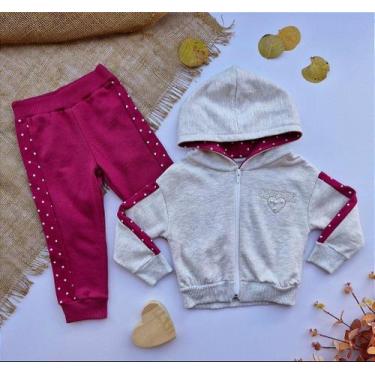 Imagem de Conjunto Infantil Menina Milon Moletom Poá Inverno com Capuz, 01