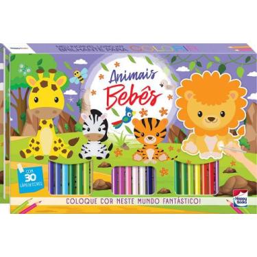 Imagem de Livro - Meu Incrível LIVRO Brilhante p/Colorir:Animais Bebês