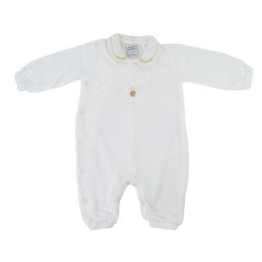 Imagem de Macacão Infantil Feminino Sonho Mágico Longo Pérolas Off White - 13192