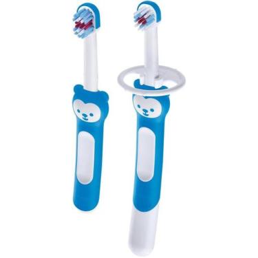 Imagem de Escova Dental MAM Learn To Brush Azul 5+ Meses 2 unidades CO50521