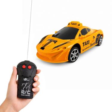 Imagem de Carrinho Controle Remoto Taxi Mclaren Mini Escala 1:24 com Design Esportivo Amarelo Draik
