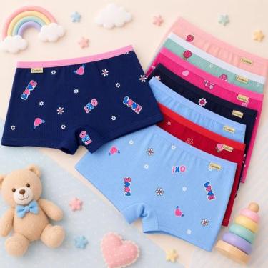 Imagem de Kit 10 Calcinhas menina box shortinho estampado infantil feminina Mavi