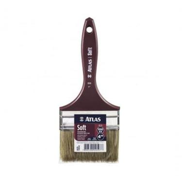 Imagem de Pincel Soft 4" para Vernizes e Acabamentos Finos com Cerdas Brancas Atlas