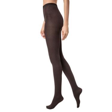 Imagem de Meia Calça Loba Fio 70 Micro Xadrez Lupo, P, Canela