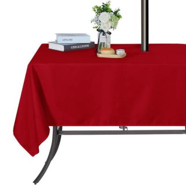 Imagem de Toalha de mesa SARAFLORA 152 x 259 cm impermeável vermelha