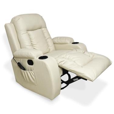 Imagem de Poltrona do Papai Austin G31 Reclinável com Massagem Aquecimento Pu Bege Gran Belo