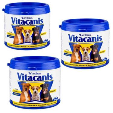 Imagem de Kit 3un Suplemento Para Cães e Gatos Vitacanis 250g Vetbras