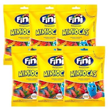 Imagem de Kit 6un Bala de Gelatina Minhocas Brilho 90g - Fini