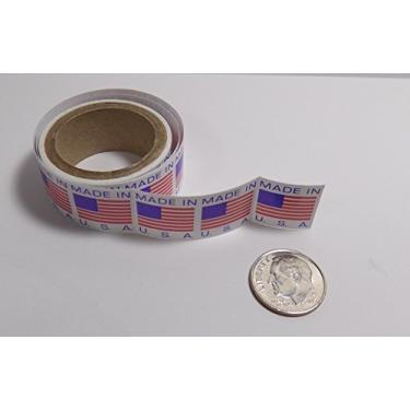 Imagem de Etiquetas autoadesivas com bandeira dos EUA de 1,58 cm x 1,58 cm, 500 rolos
