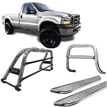 Imagem de Kit quebra mato+Estribo +Sant Ant DUPLO F250 C/Simples CROMO