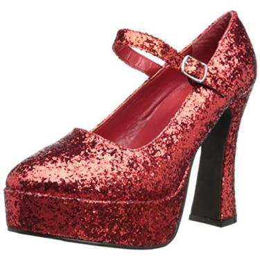 Imagem de Ellie Shoes Sapato feminino plataforma 557-Eden-G, Glitter vermelho, 10