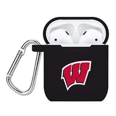 Imagem de AFFINITY BANDS Capa de silicone Wisconsin Badgers compatível com Apple AirPods Battery Case