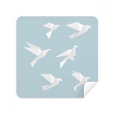 Imagem de Pano de limpeza de tela de tecido de camurça origami Pombo abstrato pacote com 2