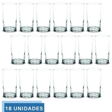 Imagem de 18 Copos 330ml Vidro Brooklyn Suco Agua Transparente Nadir