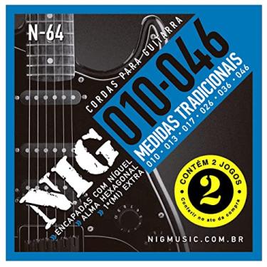 Imagem de Encordoamento Para Guitarra Nig N64 Com Dois Jogos 0.10