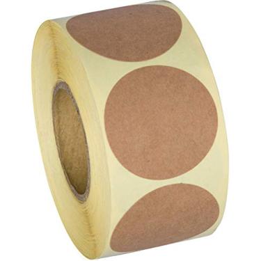 Imagem de Adesivos Kraft marrons naturais de 3,8 cm da Camp Galaxy (500 por rolo) – Adesivos redondos em branco para proprietários de lojas, artesanatos, organização, frasco e etiquetas de conservação, etiquetas de preço,