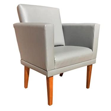 Imagem de Poltrona Decorativa Para Clínica e Recepção - Berlim (Suede Cinza Claro)