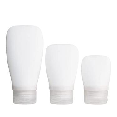 Imagem de Conjunto de garrafas de silicone de 3 peças de leite de limpeza loção cosmética garrafa de armazenamento kit portátil de viagem em casa para viagens de engarrafamento