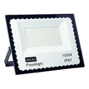 Imagem de Mini Refletor Holofote Led Smd 100W Branco Frio Ip67 - Mtx