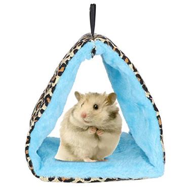 Imagem de Pokerty9 Ninhos quentes para pendurar para animais de estimação, barraca para pendurar pássaros com ganchos de aço inoxidável para pequenos hamsters para pássaros (G, leopardo)