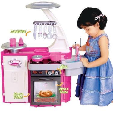 Imagem de Cozinha Infantil Completa - Classic - Rosa - Cotiplás