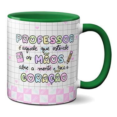 Imagem de Caneca Professor Estende A Mão Abre A Mente Toca O Coração (Verde)