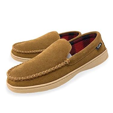 Imagem de Clarks Men's Freddie Suede Moccasin House Shoe Indoor & Outdoor Slip Resistant Flexible Outsole Slipper (13 M US, Brown)