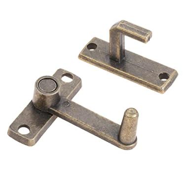 Imagem de Fenteer Fechadura de porta deslizante de metal para celeiro trava de portão com fivela para portão