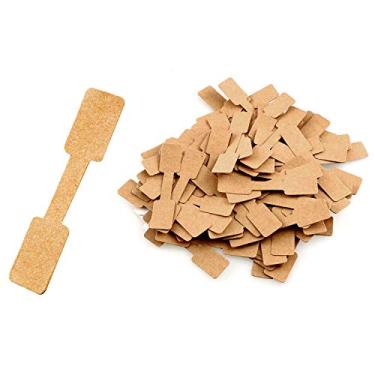 Imagem de ZZHXSM 200 peças adesivo de joias em branco etiquetas de preço etiquetas de exibição de joias etiquetas de cartões adesivo de forma retangular etiquetas de pendurar, papel kraft branco