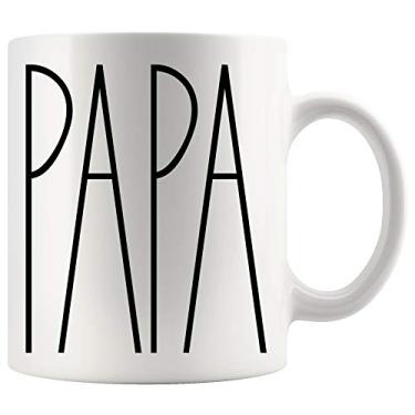 Imagem de Presentes de caneca PAPA - Caneca de café PAPA estilo Rae Dunn Caneca PAPA Copo PAPA para o dia das mães/dia dos pais - Best PAPA Ever 325 ml xícara de café - Caneca de café familiar