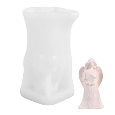 Imagem de vela anjo, suprimentos para fabricação velas natal, 4 estilos moldes vela aromaterapia silicone anjo para fazer sabonete, decoração bolo, fondant, pudim, chocolate