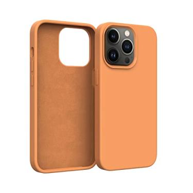 Imagem de Capa para iPhone 14/14 Pro/14 Plus/14 Pro Max, silicone transparente, antiamarelamento, atualizada, resistente com capa à prova de choque, laranja, 14 Pro 6,1 polegadas