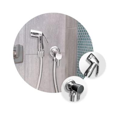 Imagem de Ducha Higiênica Metal Cromado Registro Luxo 1/4 Volta GW Comercial