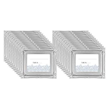 Imagem de MCS Porta-retrato de casamento/porta-cartão, 69041, pacote com 24, prata, 24 unidades